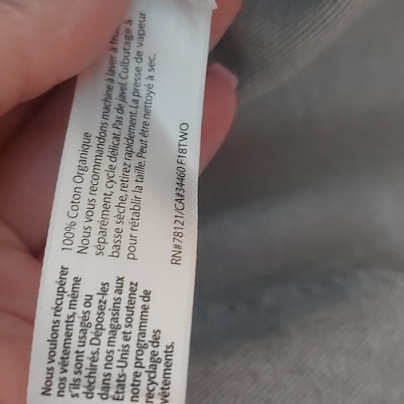 Eileen Fisher Organic Cotton Button Down Top Collarless Light Gray Size Medium - Picture 7 of 8